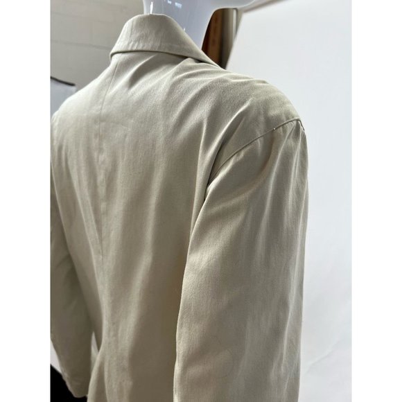 Gap Womens Jacket Coat Beige Cotton Blend Button Stretch Collar Pockets Lined 10 - Picture 6 of 12